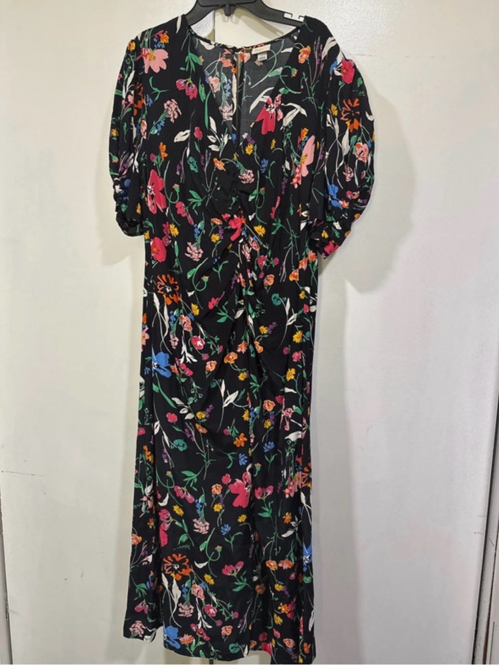 a new day Black Maxi Dress with Multicolor Floral Print